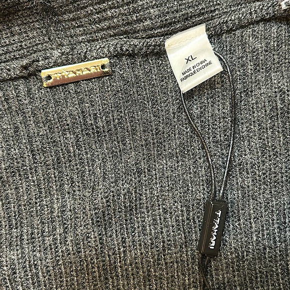 NWT TTahari women’s sleeved long cardigan dark gray size XL - Picture 5 of 6